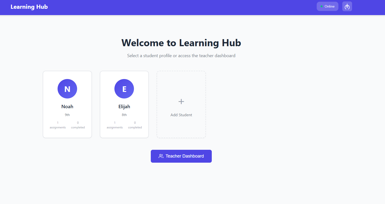 Learning Hub Screenshots